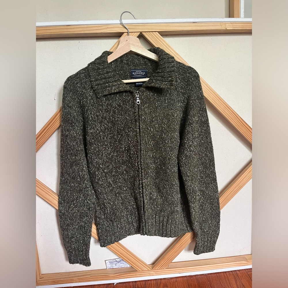 Genuine Sonoma Jeans Company zip up cardigan with collar